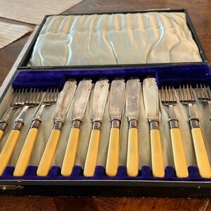 Bakelite silver BP forks and knives.  Beautiful